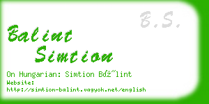 balint simtion business card